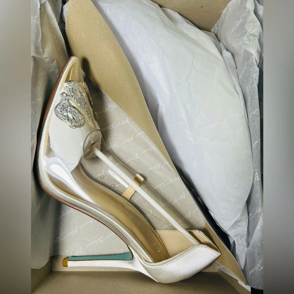 Betsey Johnson Clear and Silver Embellished Pumps - Picture 5 of 8